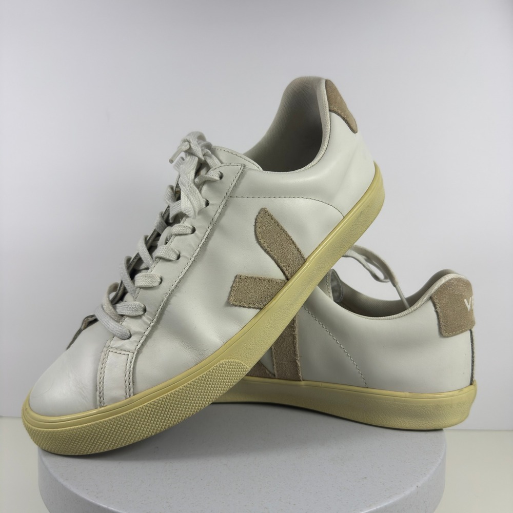 Veja Women Sneakers Leather Minimalist Casual Low Top White Beige 8.5 Retro OG